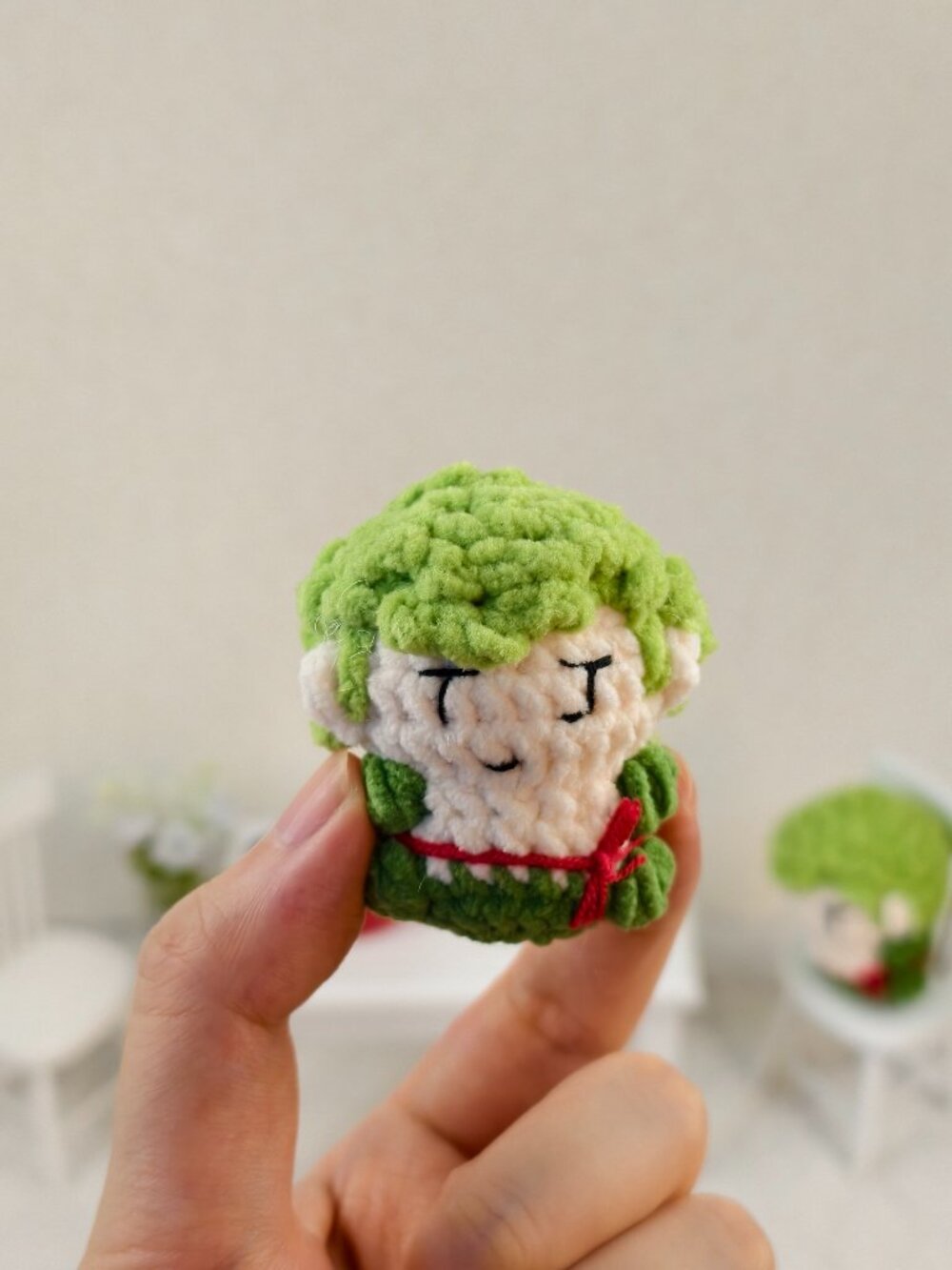 Handmade Amigurumi Crochet One Piece Small Zoro Plushie
